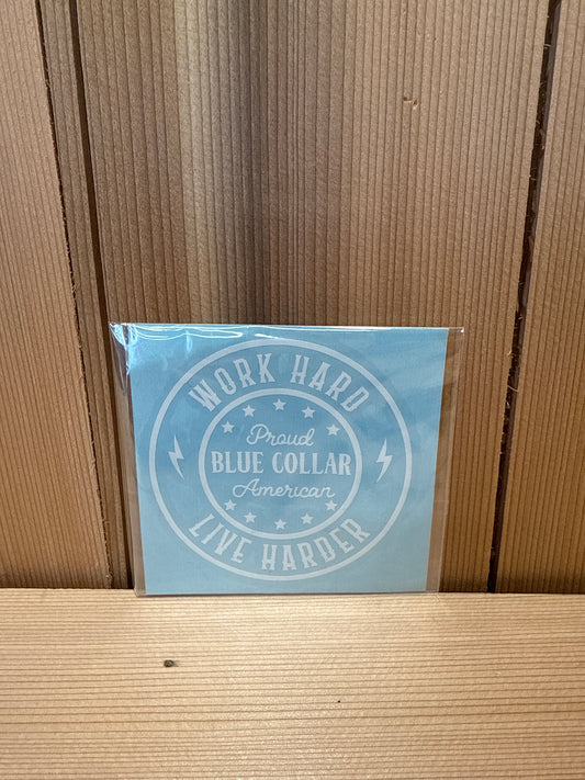 Blue Collar Circle Decal