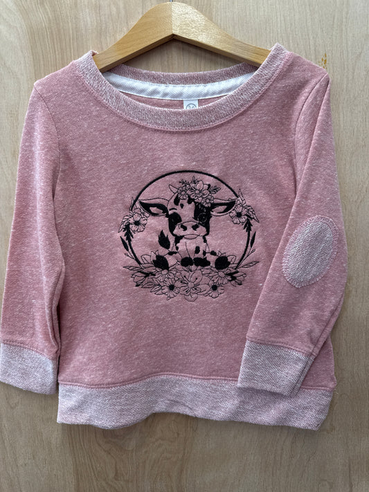 Embroidered Calf Toddler Crewneck