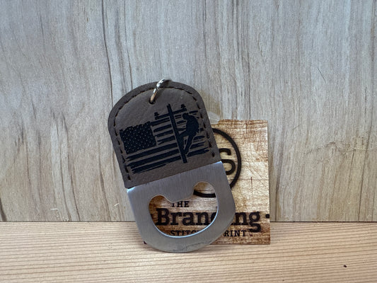 Lineman Bottle Opener Keychain