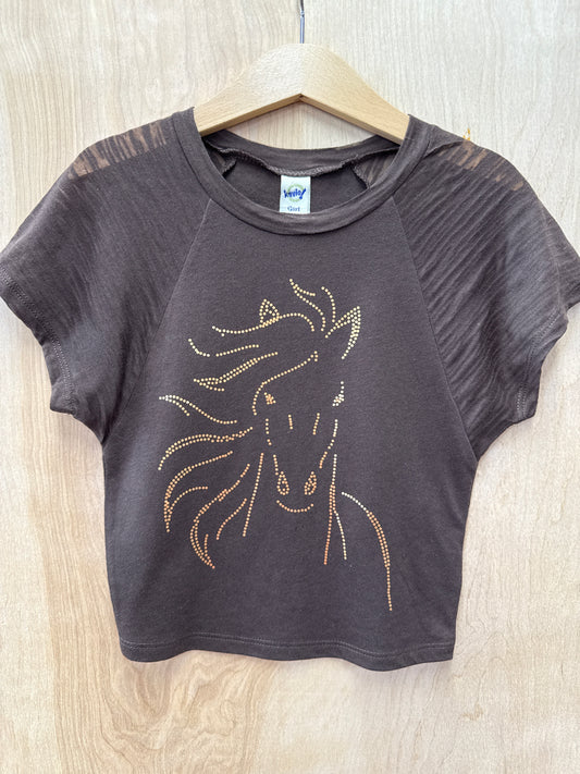 Horse Spangle Burnout Toddler Tee