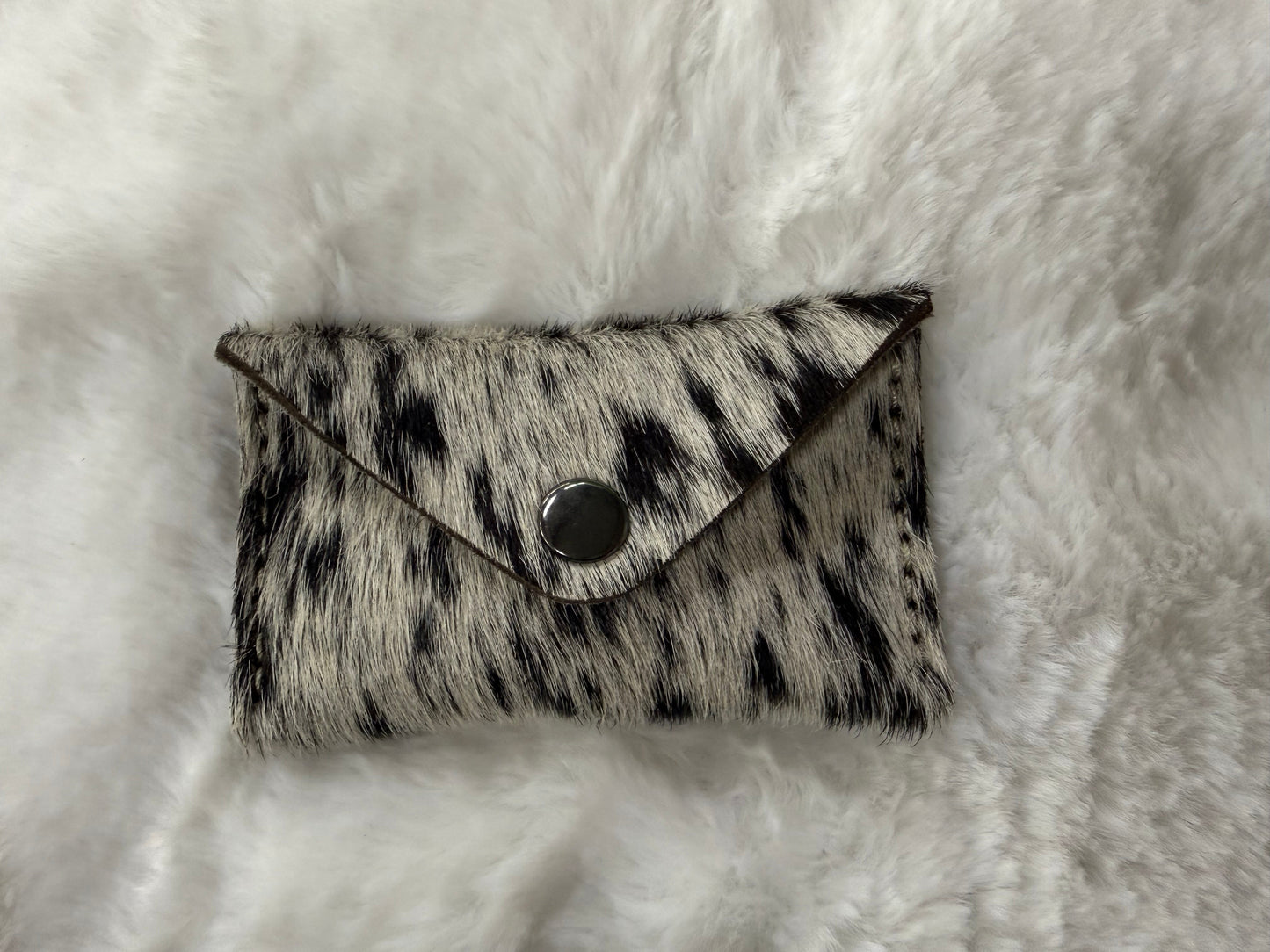 Hair on Hide Leather Card Wallet