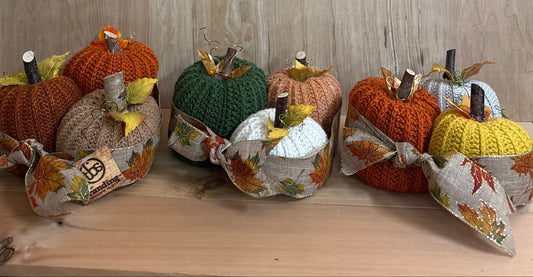 Crocheted Fall Pumpkin Trio