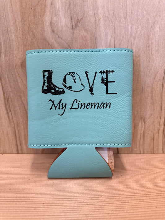 Love My Lineman Can Koozie
