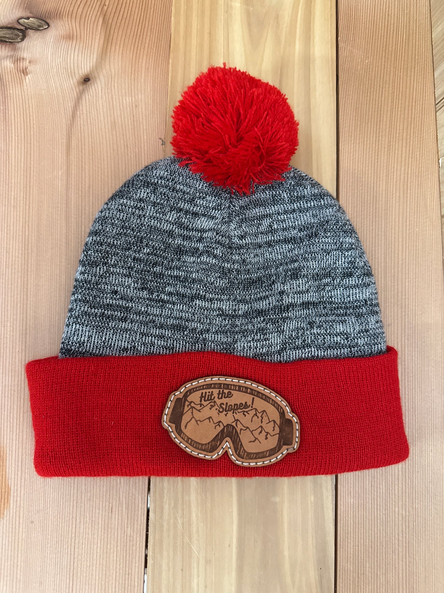 Holiday Hit The Slopes Leather Patch Beanie