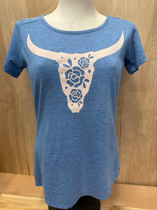 Lace Back Floral Skull