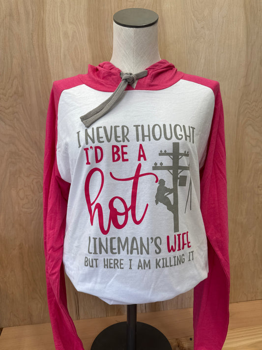 Hot Linemans Wife T-Hoodie