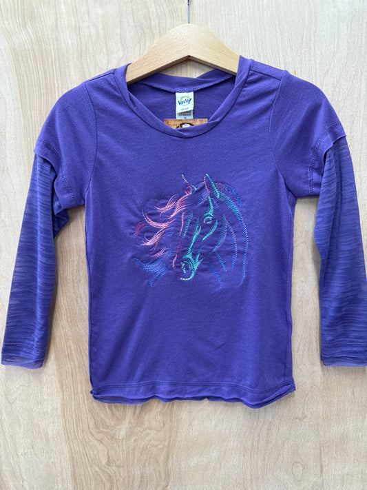 Embroidered Horse LS Toddler Tee