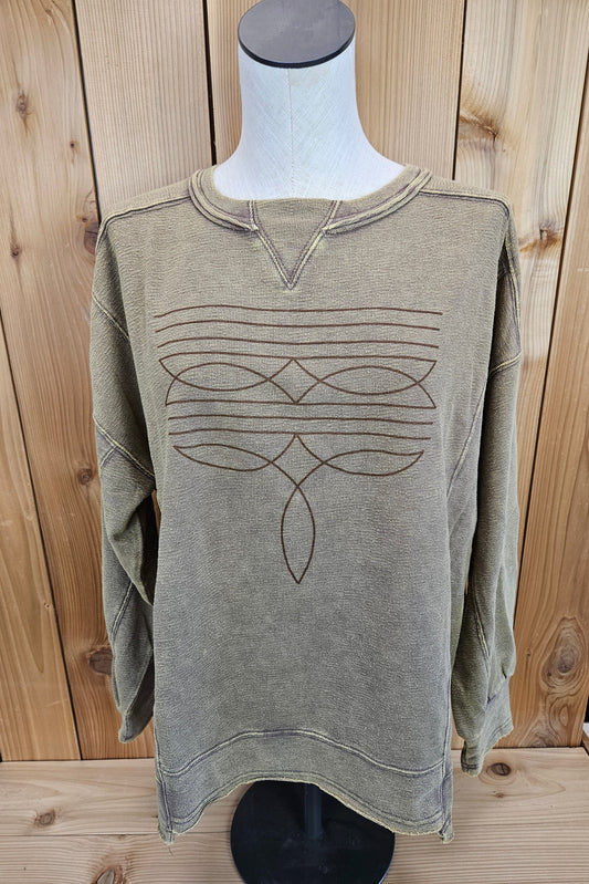 Boot Stitch Camel Crew