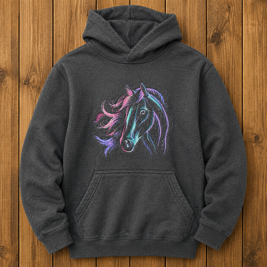 Embroidered Horse Youth Hoodie