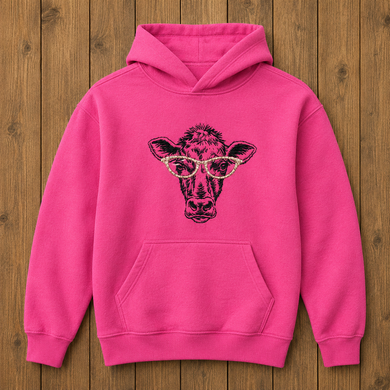 Cow With Glasses Youth Hoodie