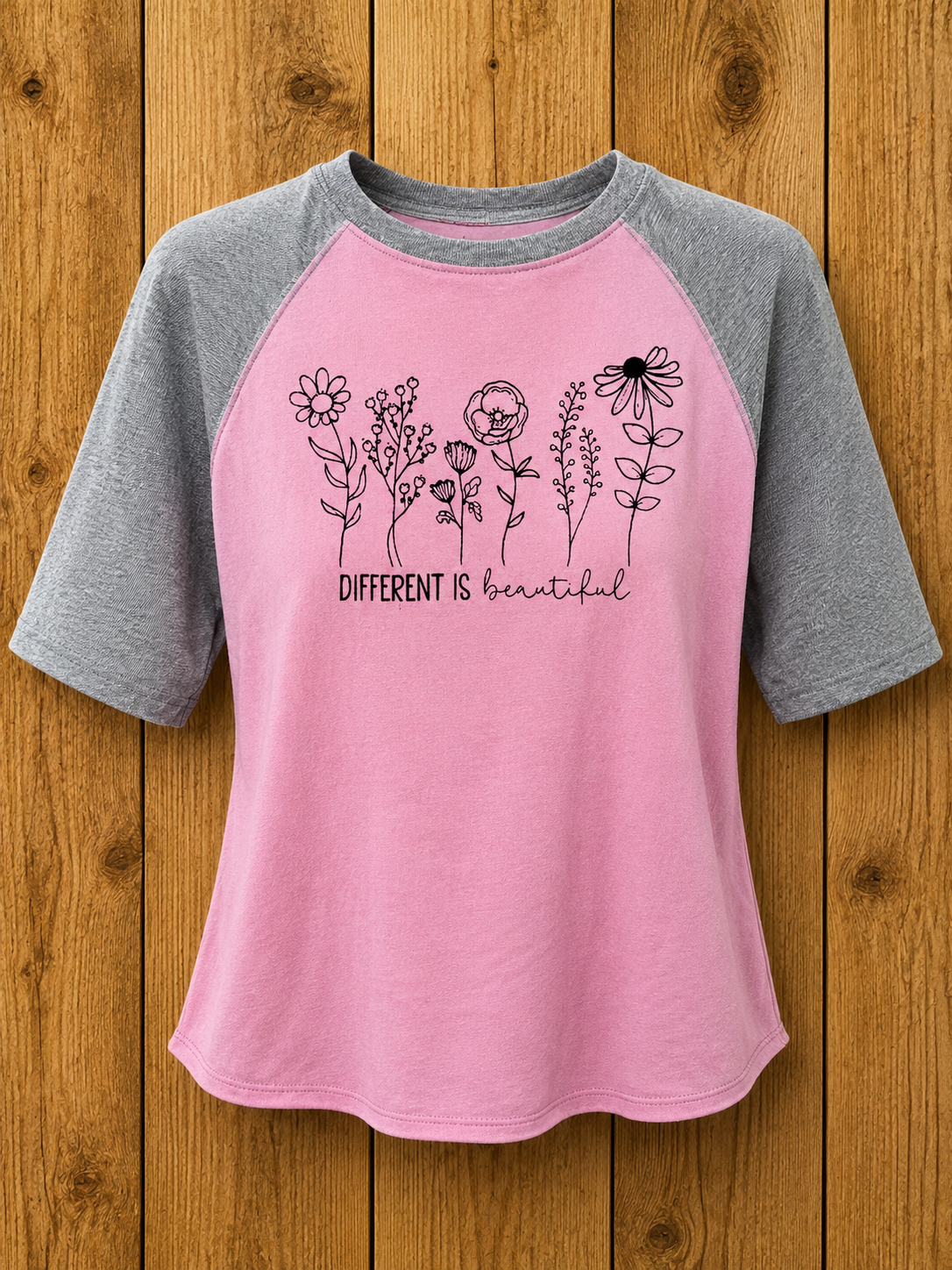 Different Is Beautiful 3/4 Sleeve T-shirt