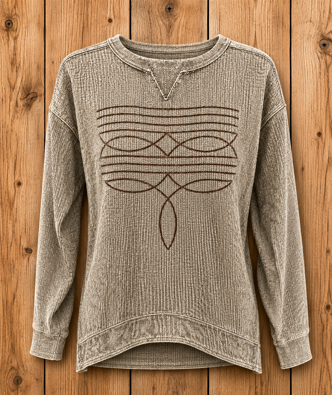 Boot Stitch Camel Crew