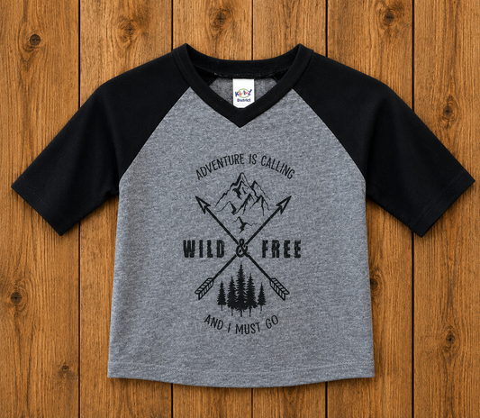 Wild And Free 3/4 Sleeve Infant Tee