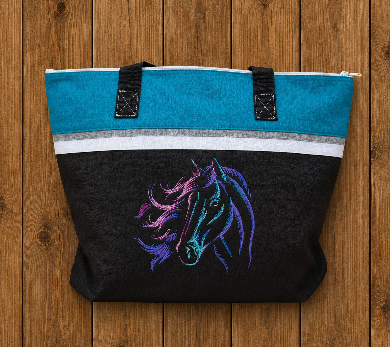 Embroidered Horse Tote Bag
