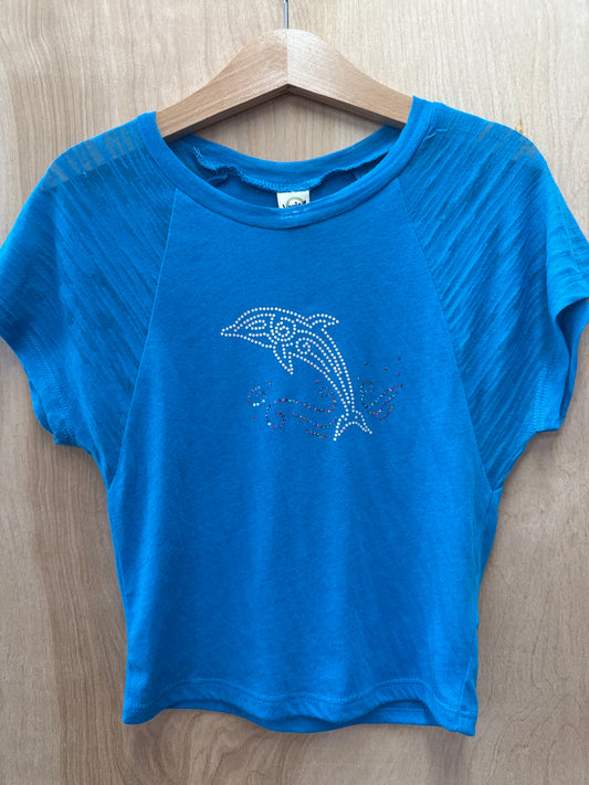 Dolphin Spangle Burnout Toddler Tee