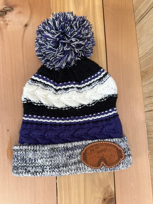 Holiday Hit The Slopes Leather Patch Beanie