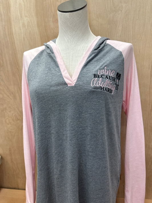 Adulting Is Hard LS V-Neck Tee