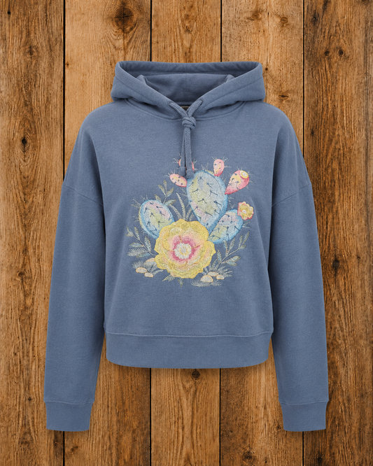 Embroidered Floral Cactus Hoodie