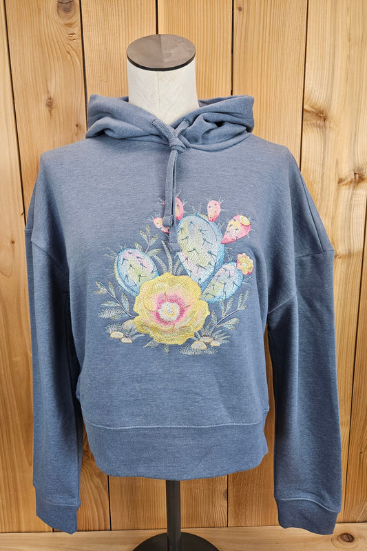 Embroidered Floral Cactus Hoodie