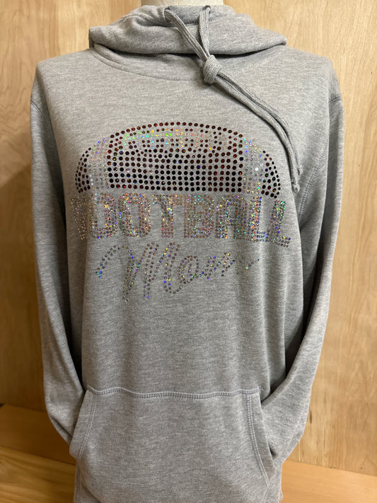 Stayton Eagles Football Mom Spangled Cowlneck Hoodie