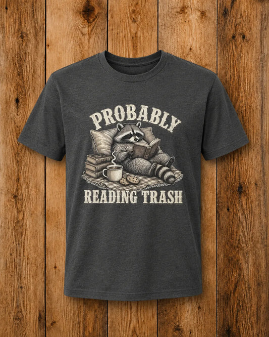Probably Reading Trash Tee (Black Heather)