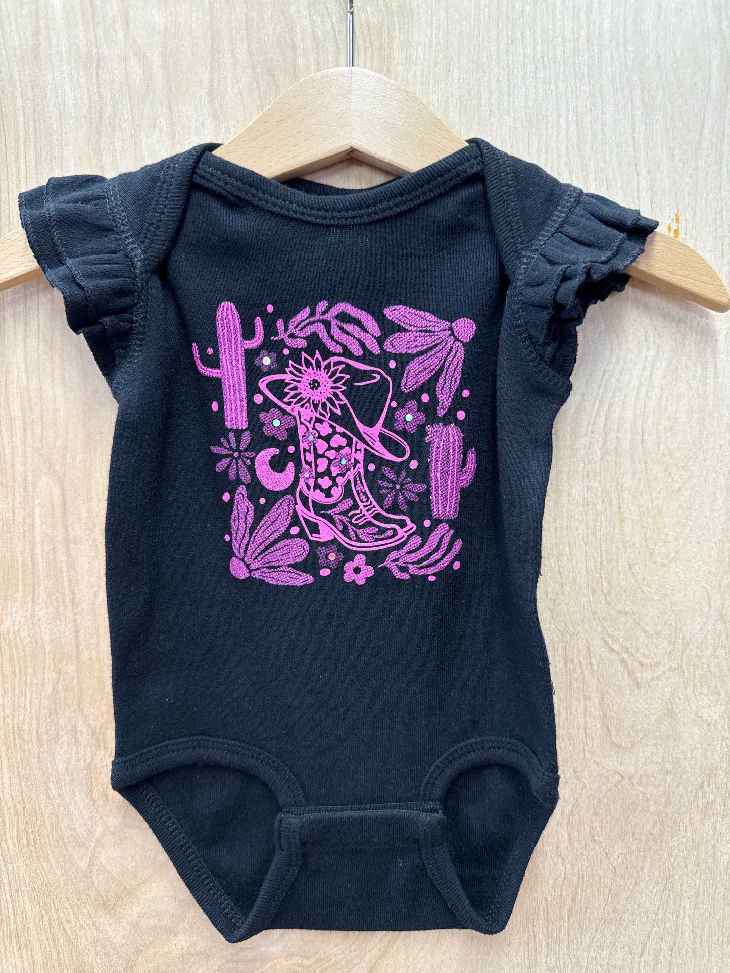 Cowgirl Boots Square Onesie