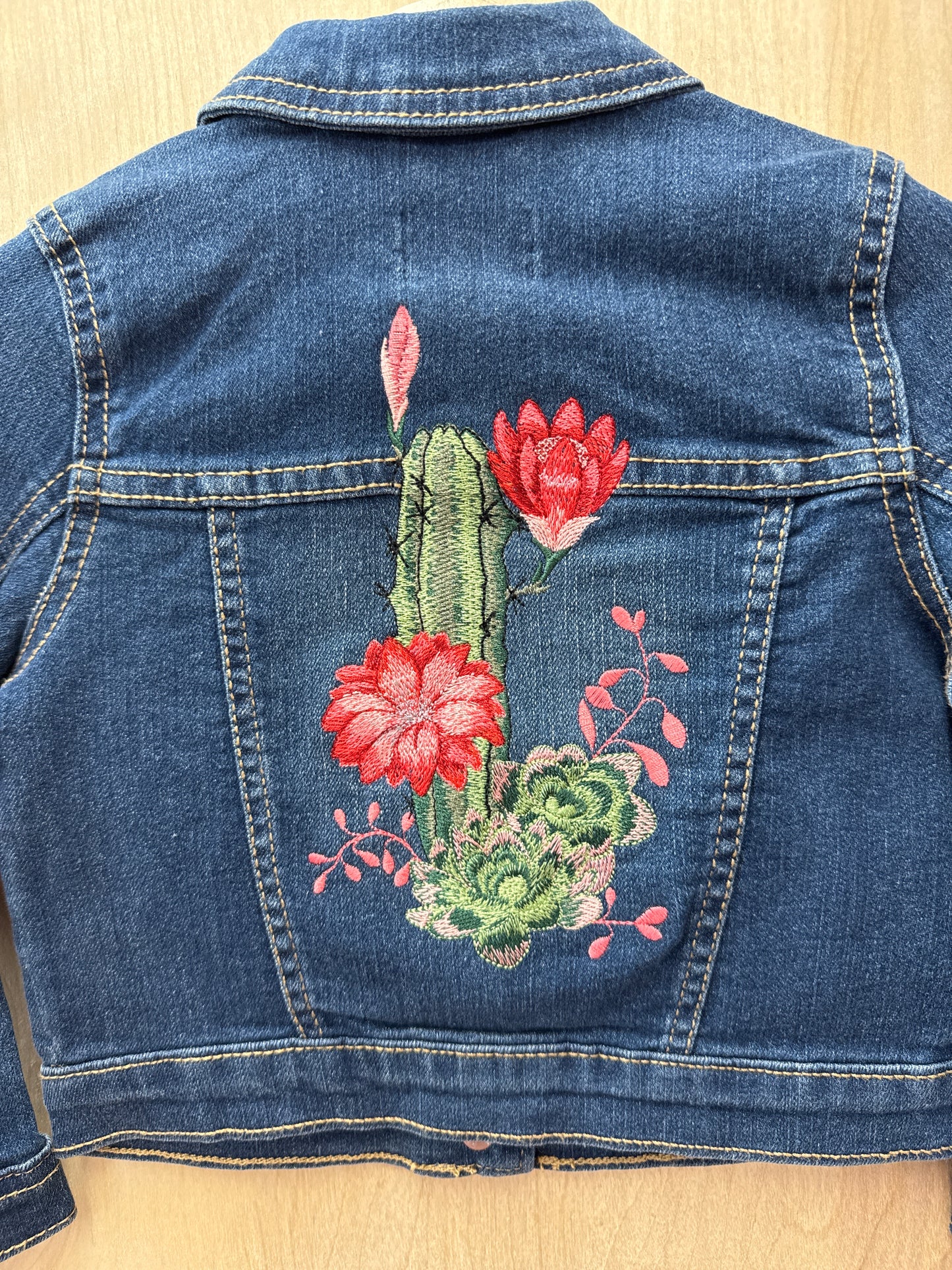 Embroidered Cactus Denim Jacket Toddler