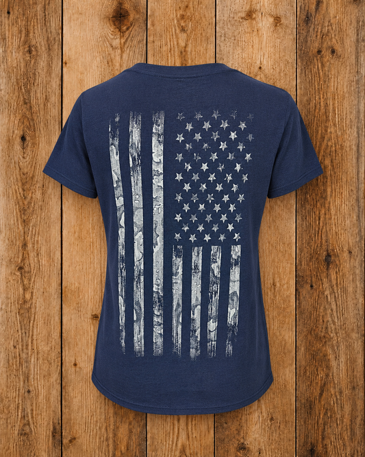 Camo Flag V-Neck Tee