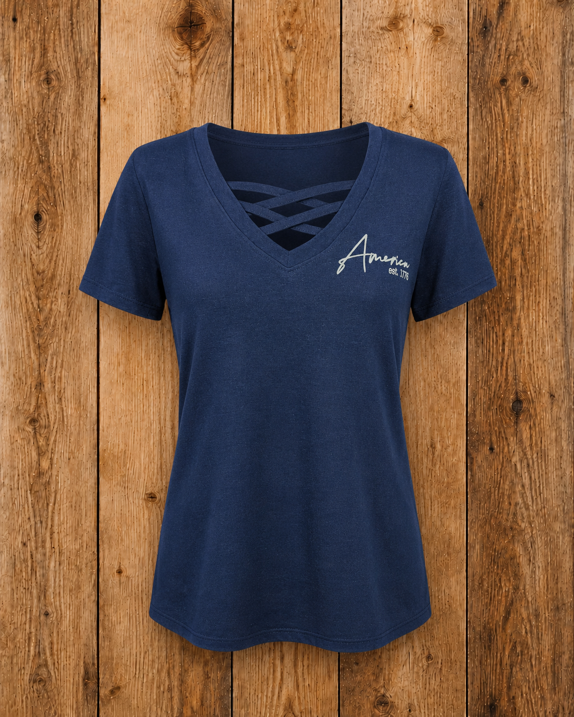 Camo Flag V-Neck Tee