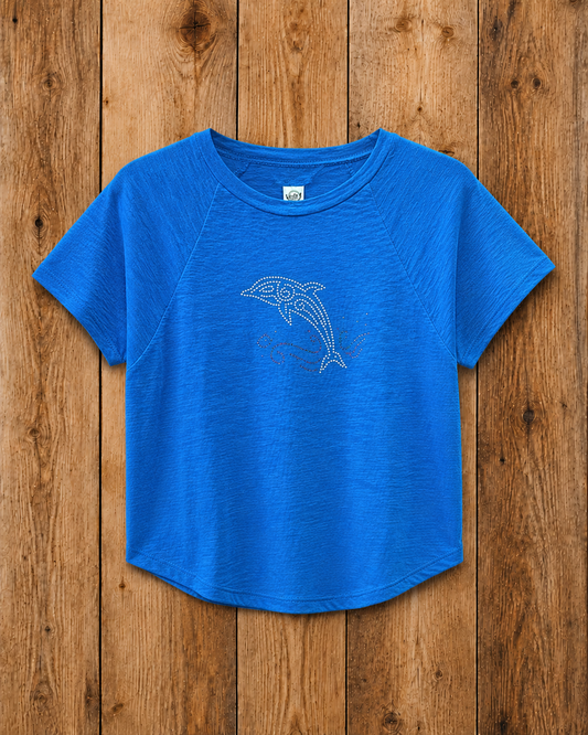 Dolphin Spangle Burnout Toddler Tee