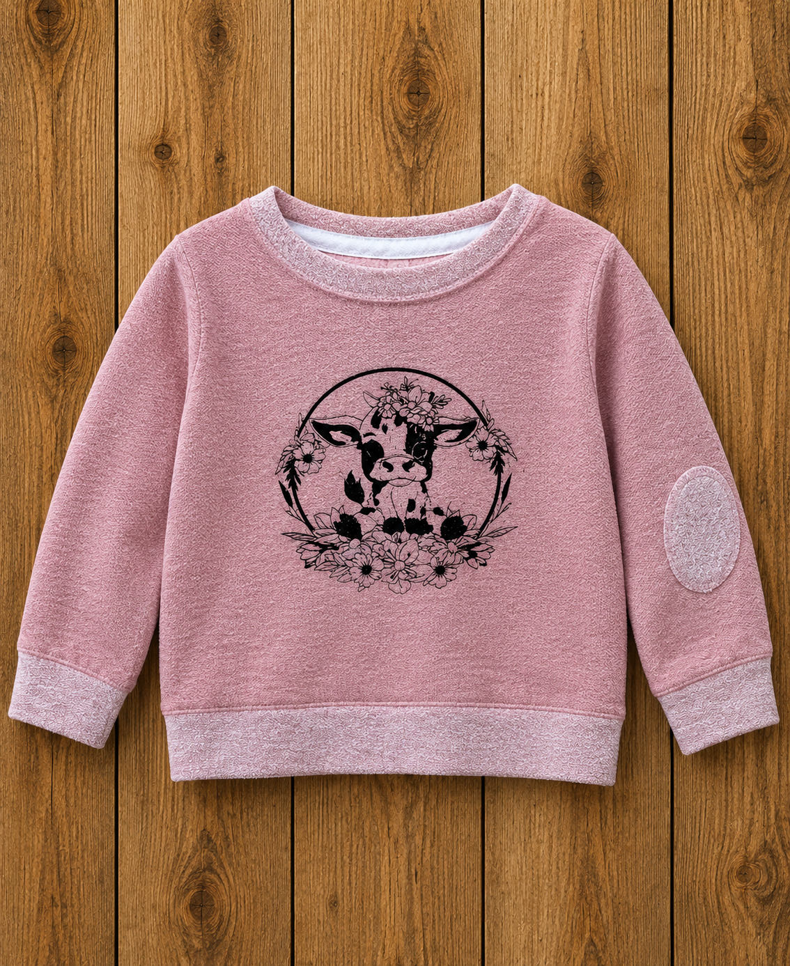 Embroidered Calf Toddler Crewneck