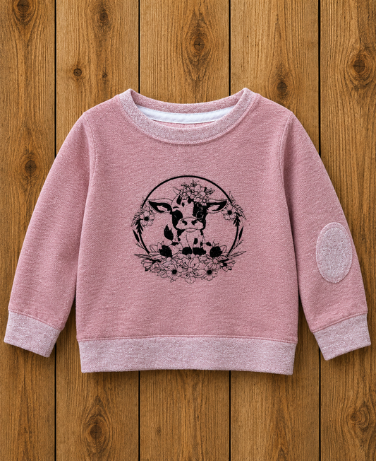 Embroidered Calf Toddler Crewneck