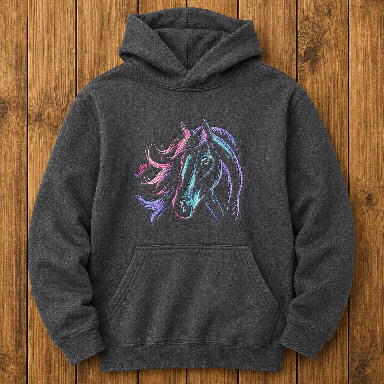 Embroidered Horse Youth Hoodie