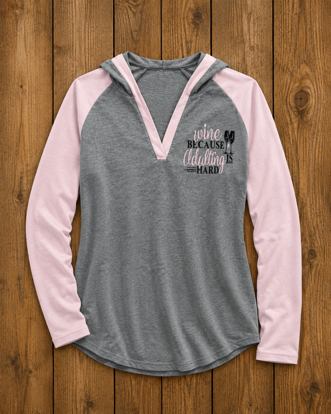 Adulting Is Hard LS V-Neck Tee