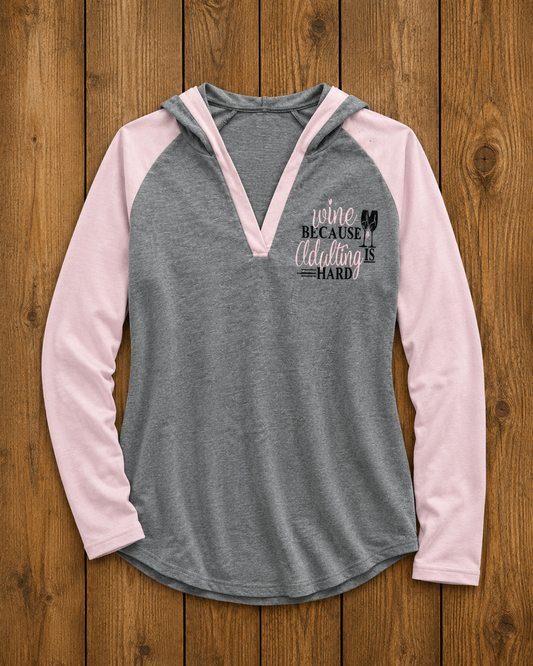 Adulting Is Hard LS V-Neck Tee