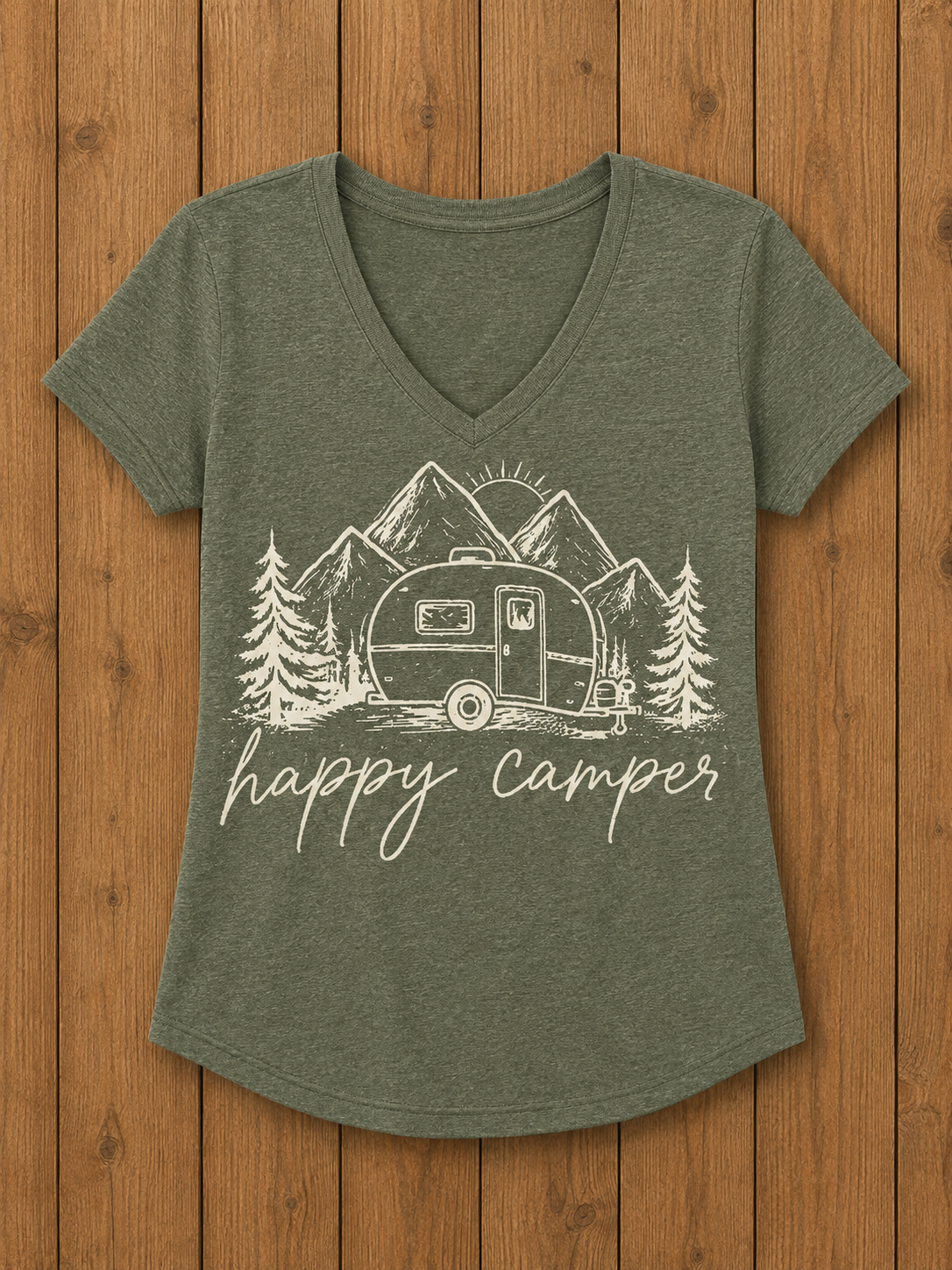 Happy Camper V-Neck Tee
