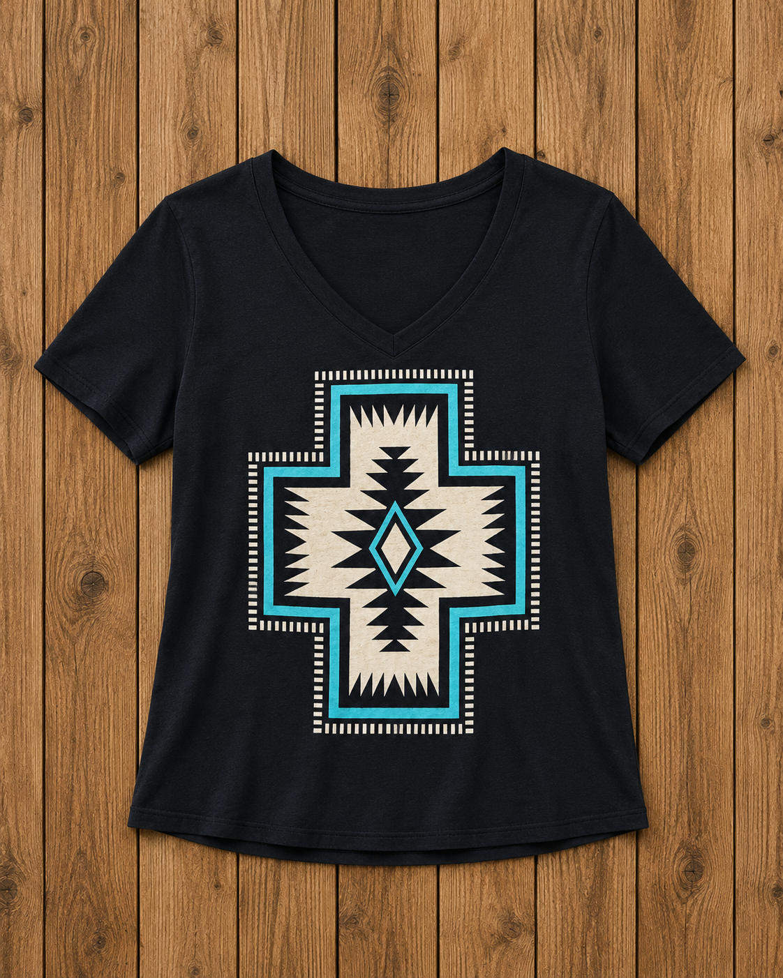 Aztec Tribal V-Neck Tee