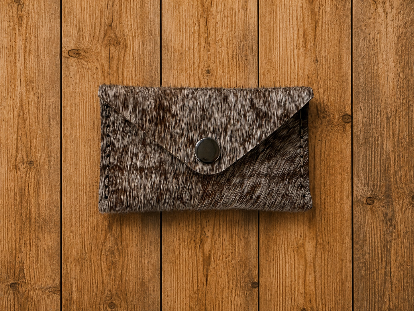 Hair on Hide Leather Card Wallet