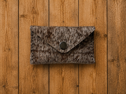 Hair on Hide Leather Card Wallet