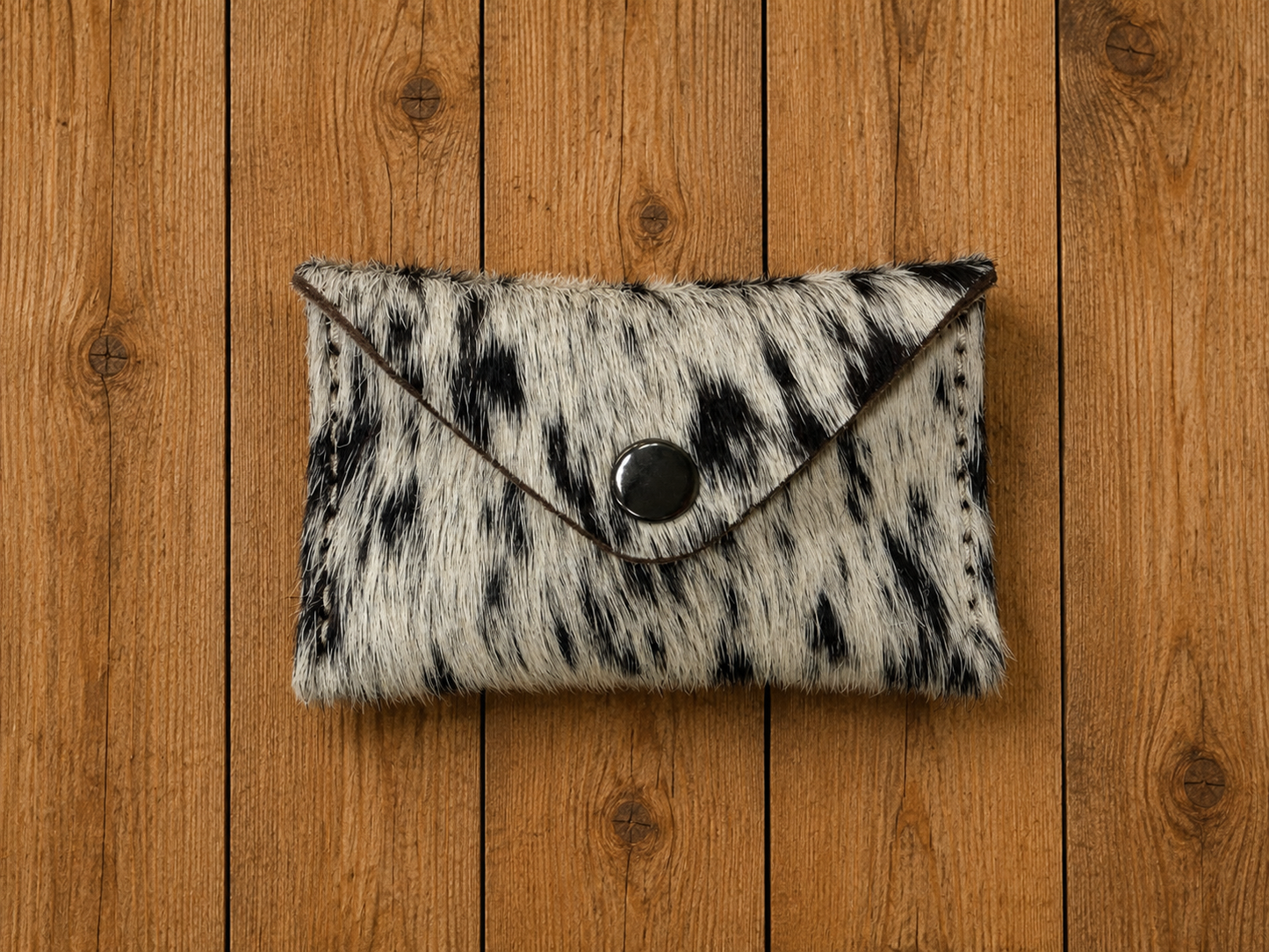 Hair on Hide Leather Card Wallet