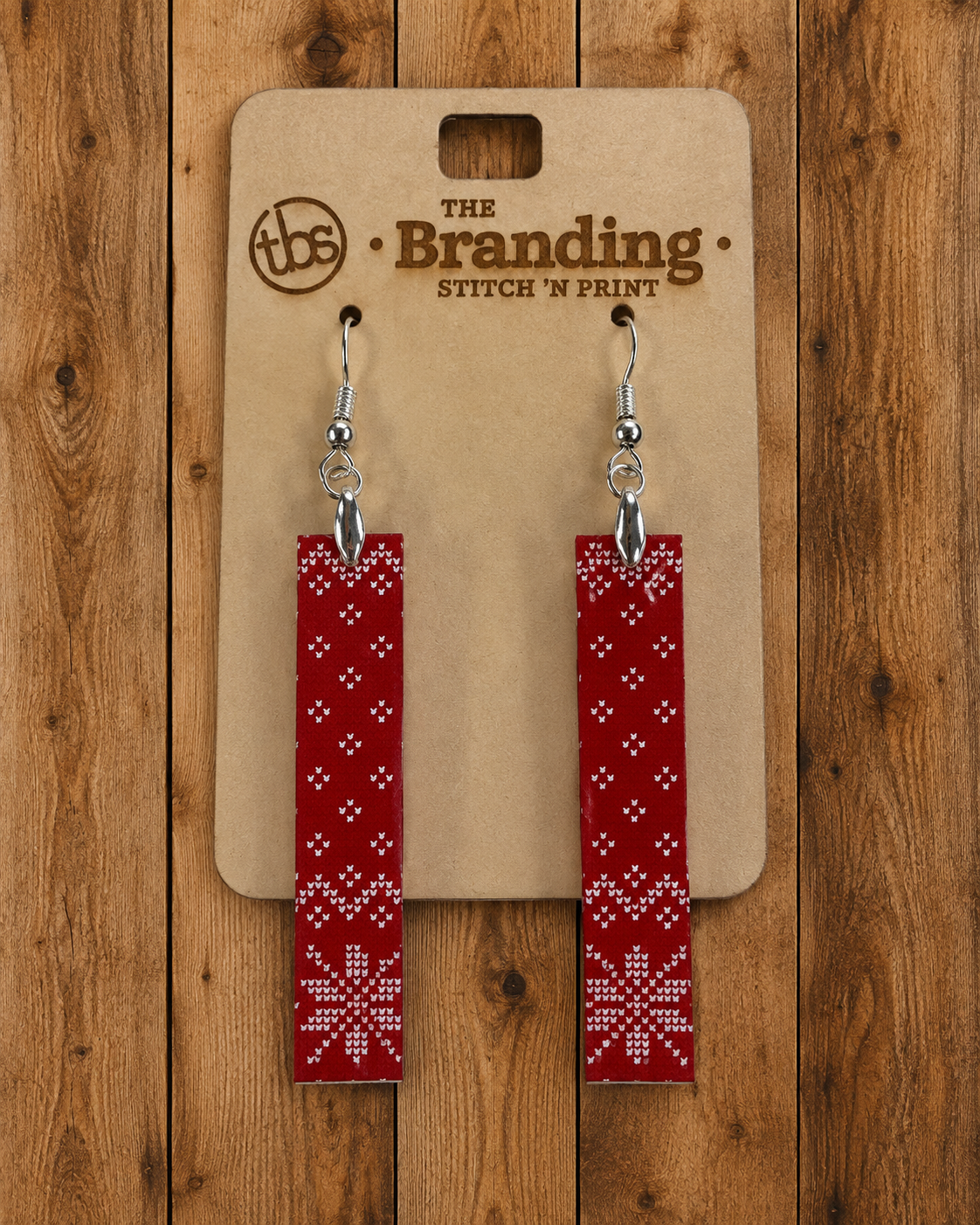Sweater Print Acrylic Elongated Earrings