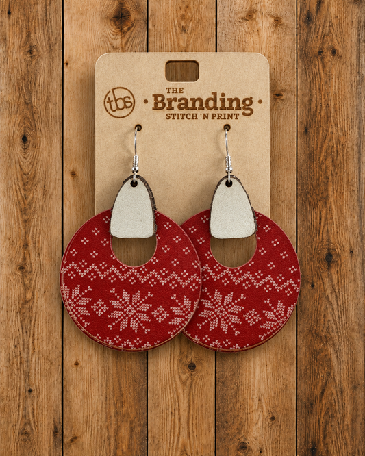 Sweater Print Acrylic and Leather Earrings