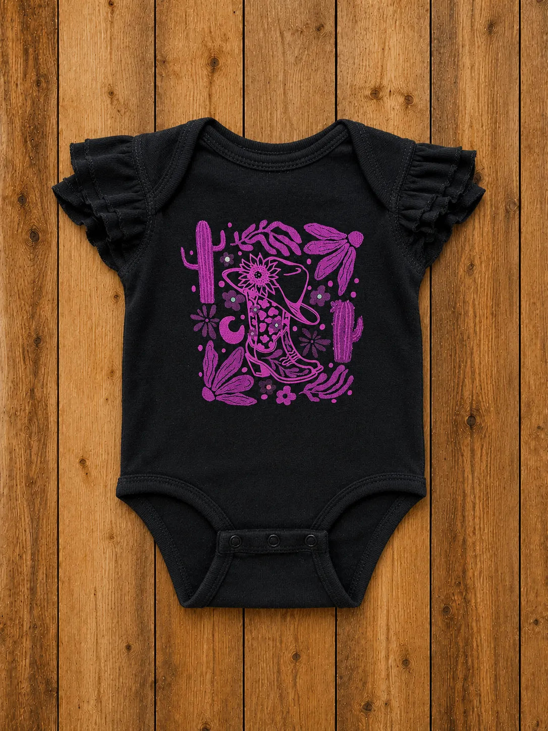 Cowgirl Boots Square Romper