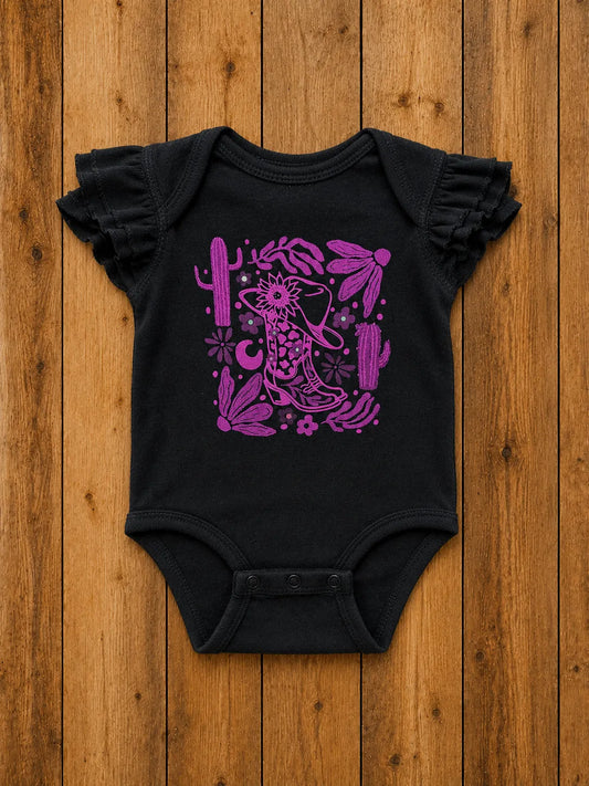 Cowgirl Boots Square Romper