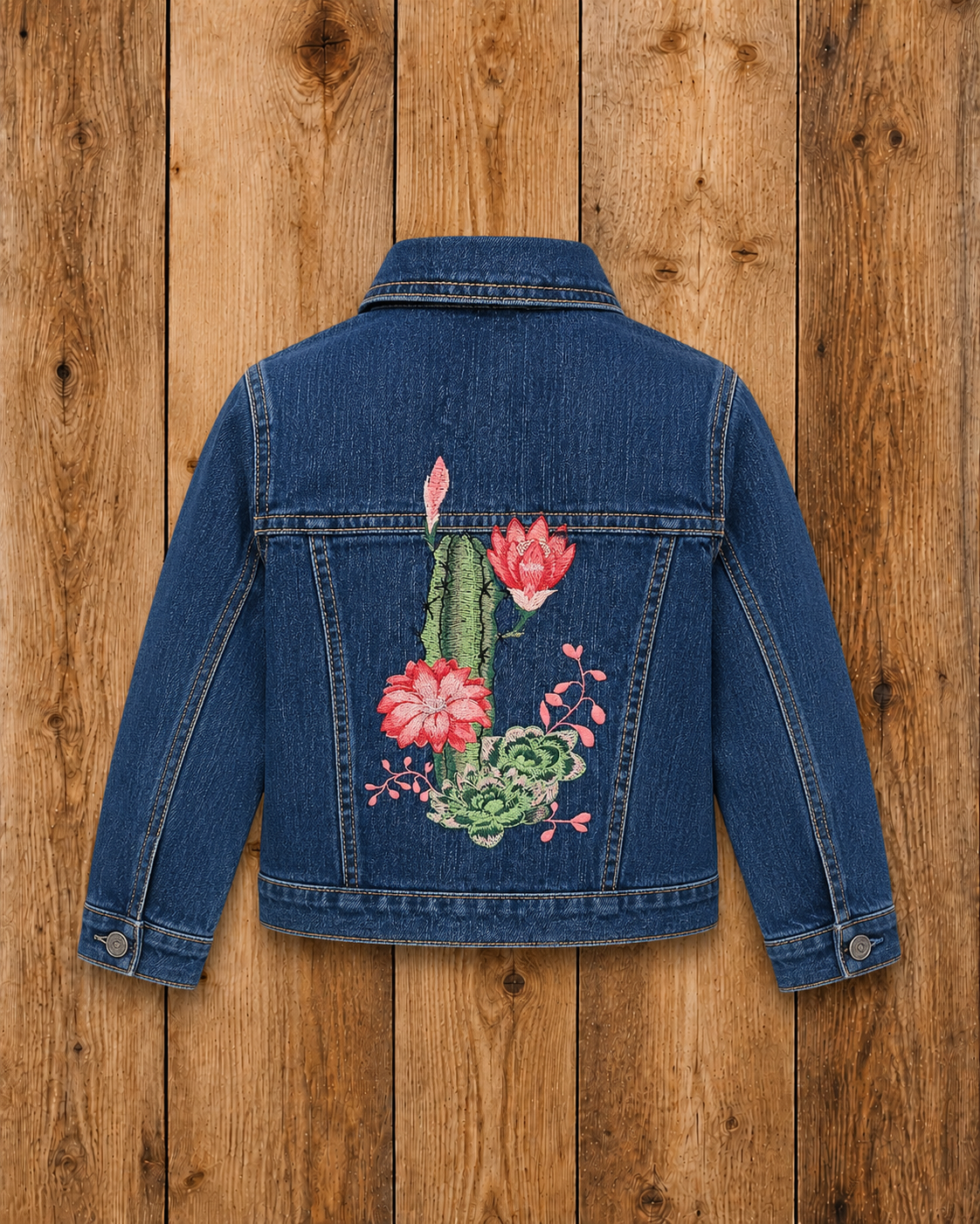 Embroidered Cactus Denim Jacket Toddler