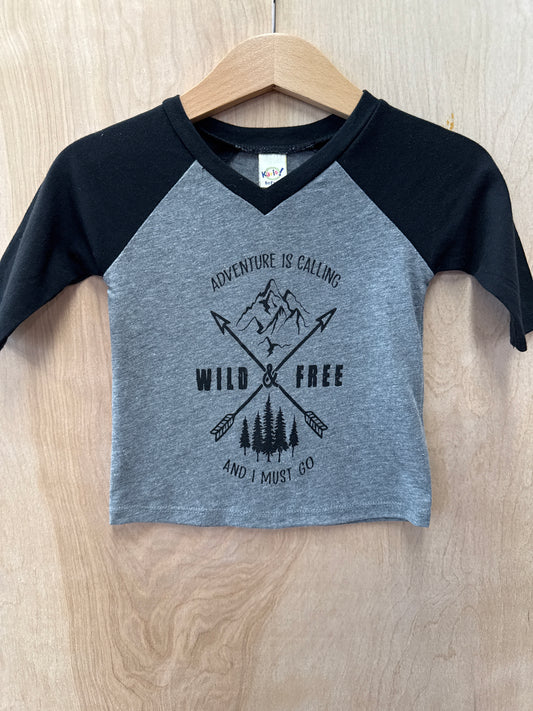 Wild And Free 3/4 Sleeve Infant Tee