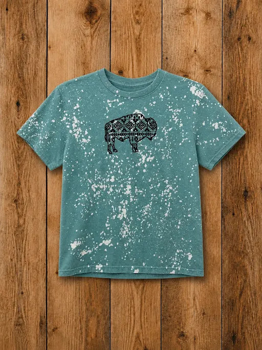 Tribal Buffalo Youth Bleached Tee